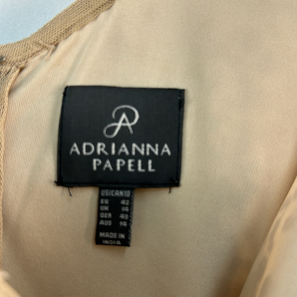 Gold/tan Adrianna Papell mermaid gown Size 10 - Picture 7 of 9